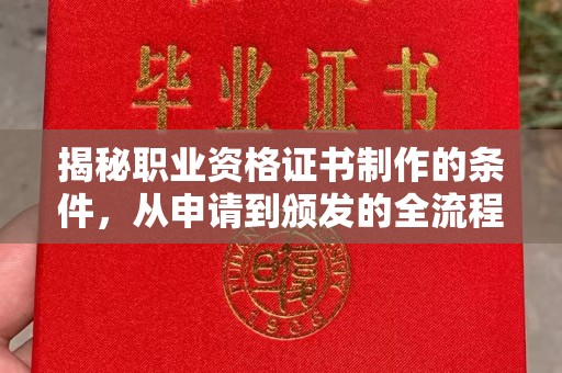 休宁揭秘职业资格证书制作的条件，从申请到颁发的全流程解析